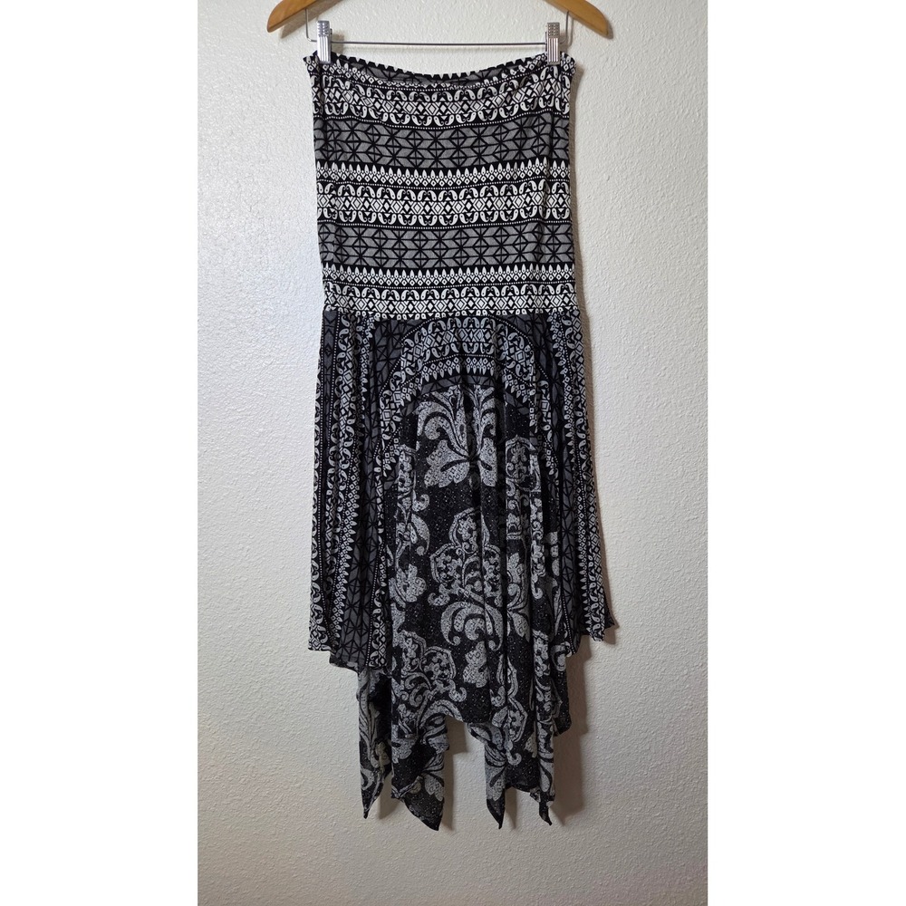 Whimsigoth‎ Fairy Boho Strapless Convertible Dress Skirt Handkerchief Hem Large - Picture 3 of 4